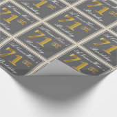 Elegant, grau, Imitate Gold 71. Geburtstag + Name Geschenkpapier (Ecke)