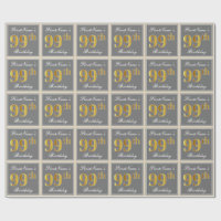 Elegant, grau, Imitate Gold 99. Geburtstag + Name