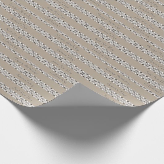 Elegant grau mit Beige Geschenkpapier (Ecke)
