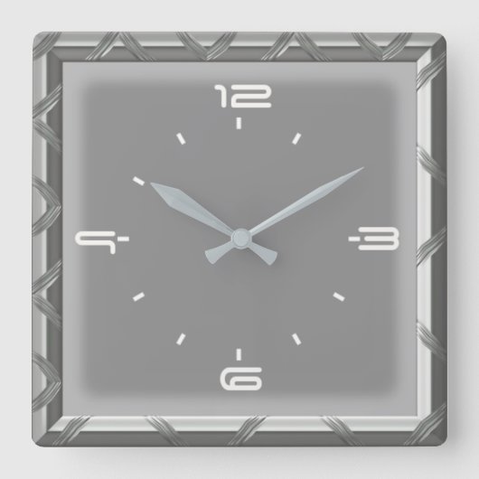 Elegant grau quadratische wanduhr (Vorderseite)