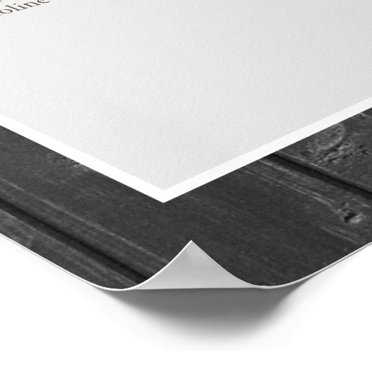 Elegant grau rustikal. Hochzeitskartentabelle Poster (Ecke)