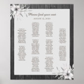 Elegant grau rustikal. Hochzeitskartentabelle Poster (Vorne)