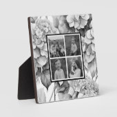 Elegant, grau, schwarz, Aquarellblüte Fotoplatte (Vorderseite)