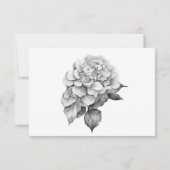 Elegant, grau, schwarz, Aquarellblüte RSVP Karte (Rückseite)
