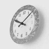 Elegant, grau, silberweiß, marmoriert, ausgefeilt  runde wanduhr (Winkel)