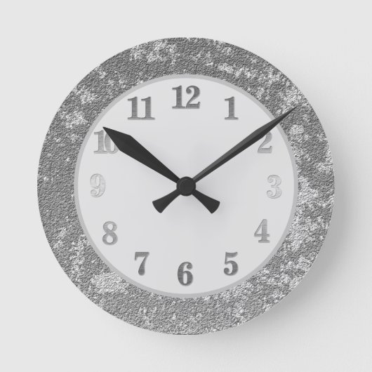 Elegant, grau, silberweiß, marmoriert, ausgefeilt  runde wanduhr (Vorderseite)