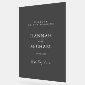 Elegant, grau-transparent, minimalistisch, Hochzei Acrylschild (Winkel)