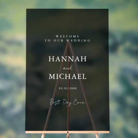 Elegant, grau-transparent, minimalistisch, Hochzei Acrylschild (Neutral)