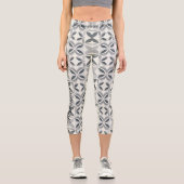 Elegant, grau und weiß, geometrisch anpassbar capri leggings (Vorderseite)