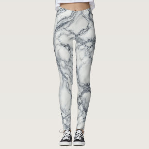 Elegant Grau- und Weißmarmor-Look Glamour Leggings