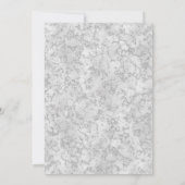 ELEGANT GRAU WHITE Marble Floral Glitzer Geburtsta Einladung (Rückseite)