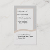 Elegant Graue klassische Jobsuche Minimaler Schlic Visitenkarte (Rückseite)