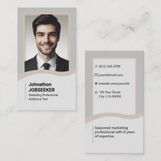 Elegant Graue klassische Jobsuche Minimaler Schlic Visitenkarte