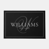 Elegant Graue Monogram Name New Wedding Gift Fußmatte (Vorderseite)