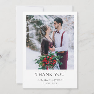 Elegant Graue Typo 1 Foto Hochzeit Dankeschön Kart Dankeskarte