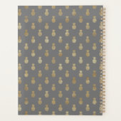 Elegant Graue und goldene Ananas Personalisiert Planer (Rückseite)