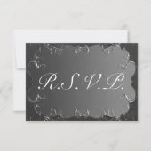 Elegant Gray and Silver Wedding RSVP Karte (Vorderseite)