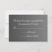 Elegant Gray and Silver Wedding RSVP Karte (Rückseite)