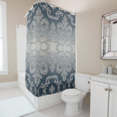 Elegant Gray and Taupe Royal Damask Duschvorhang (Beispiel)
