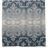 Elegant Gray and Taupe Royal Damask Duschvorhang (Vorderseite)