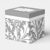 Elegant Gray and White William Morris Wedding Geschenkschachtel (Rückseite)