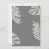 Elegant Gray Boho Blätter Cross Baptisse Einladung (Rückseite)