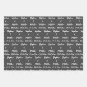 Elegant Gray Bride Groom Names Weddings Geschenkpapier Set (Vorderseite 3)