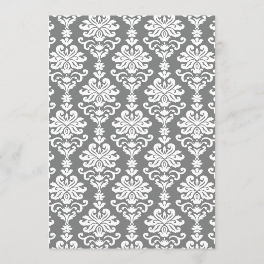 Elegant Gray Calligraphy Script Wedding Menükarte (Rückseite)