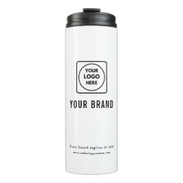 Elegant Gray Company Logo Business Promotional Thermosbecher