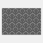Elegant Gray Damask Geschenkpapier Set (Vorderseite 3)