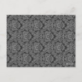 Elegant Gray Damask Wedding Tischnummer (Rückseite)