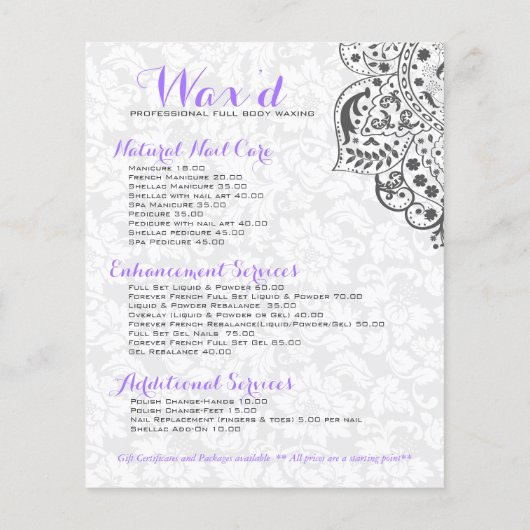 Elegant Gray Damasks White Lace Reversible Flyer (Hinten)