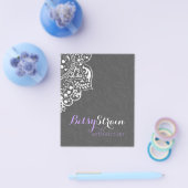 Elegant Gray Damasks White Lace Reversible Flyer (Einzeln)