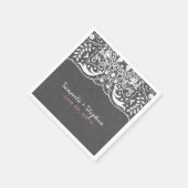 Elegant Gray Damasks White Vintag Lace Serviette (Ecke)