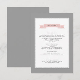 Elegant Gray | Details zur Hochzeitskarte in Rosa Begleitkarte