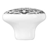 Elegant Gray Floral Ornament Keramikknauf (Seitenansicht)