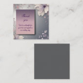 Elegant Gray Floral Thank You Card Mitteilungskarte (Vorne/Hinten)