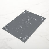 Elegant Gray Floral Wedding Invitation Folieneinladung (Gedreht)