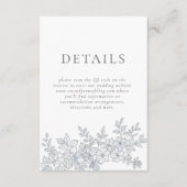 Elegant Gray Florals QR Code Wedding Details Begleitkarte (Vorderseite)