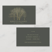 ELEGANT GRAY GOLD FALL AUTUMN BÄUME Hochzeit Visitenkarte (Vorne/Hinten)