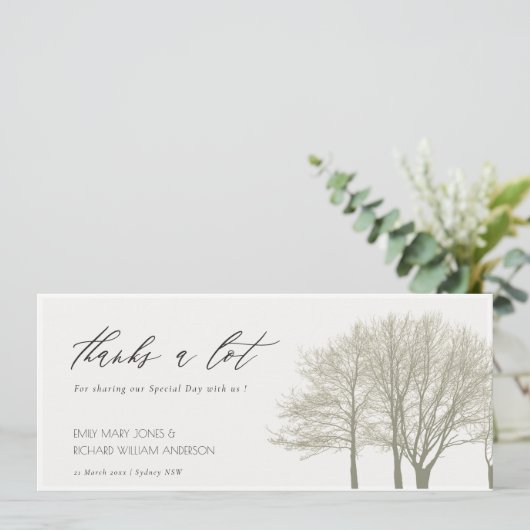 ELEGANT GRAY GOLD FALL AUTUMN TREIBEN DANK EINLADUNG (Stehend Vorderseite)