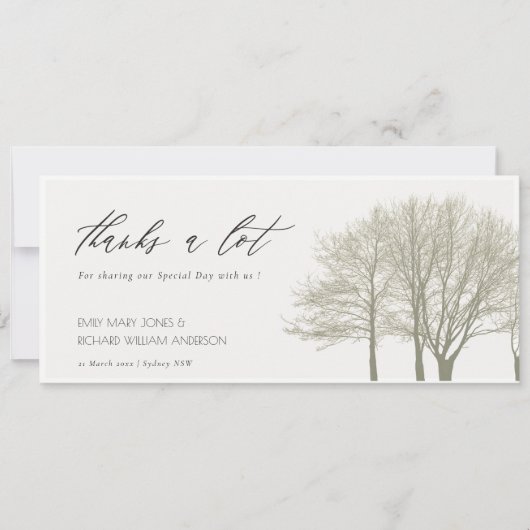 ELEGANT GRAY GOLD FALL AUTUMN TREIBEN DANK EINLADUNG (Vorderseite)