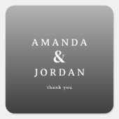 Elegant Gray Gratitude Quadratischer Aufkleber (Vorderseite)