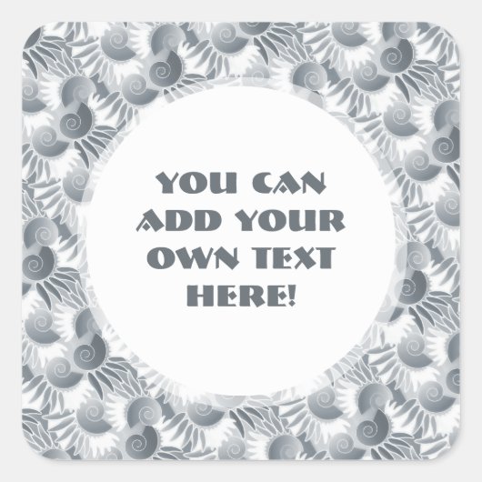 Elegant Gray Green Pewter Art Deco Roaring 20 Quadratischer Aufkleber (Vorderseite)