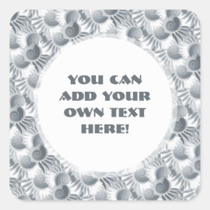 Elegant Gray Green Pewter Art Deco Roaring 20 Quadratischer Aufkleber