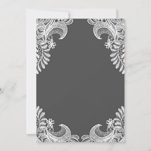 Elegant Gray Lace Wedding Save The Date (Rückseite)