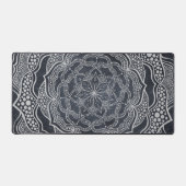 Elegant Gray Mandala Art Reiki Yoga Neutral Zen Schreibtischunterlage (Vorderseite)