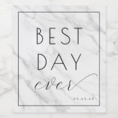 Elegant Gray Marble Celebration Weinetikett (Einzelnes Label)