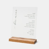 Elegant Gray Minimalist Bar Menu Acrylschild (Winkel)