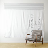 Elegant Gray Minimalist Lines Wandteppich (Beispiel (Horizontal))